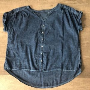 Denim top blouse casual plus size